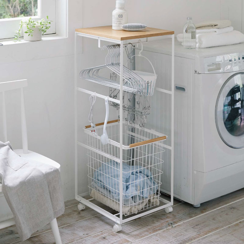 山崎実業 天板付きランドリーワゴン トスカ tosca | ランドリーワゴン