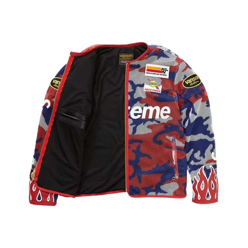 Supreme Vanson Leathers Cordura Mesh Jacket Red CamoSupreme Vanson