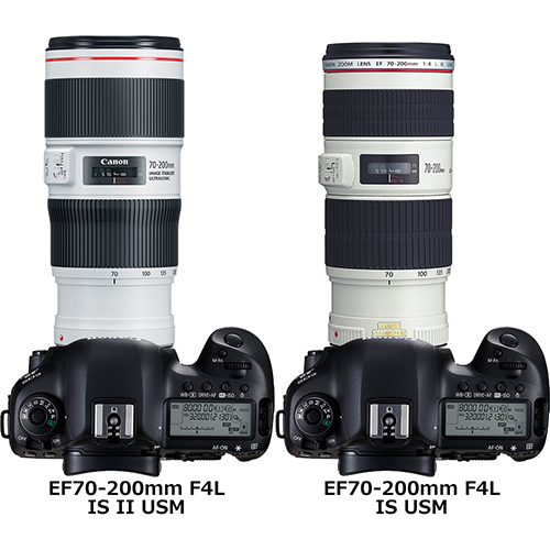 EF70-200mm F4L IS II USM」と「EF70-200mm F4L IS USM」の違い