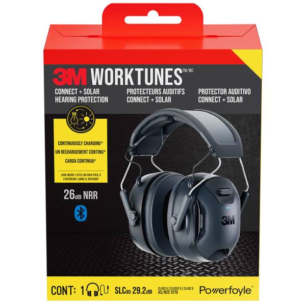 3M WorkTunes Connect + Solar Wireless Hearing Protector - 90573-DC