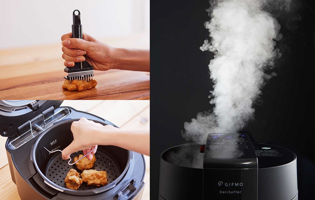 やわらか食調理家電「デリソフター」、ニチレイの冷凍⾷品を使用した