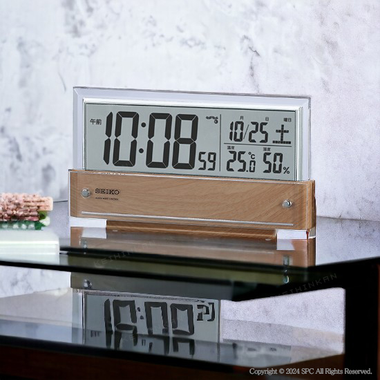 SEIKO 温度・湿度表示付デジタル電波時計 No.85 ｜ 記念品、ノベルティ