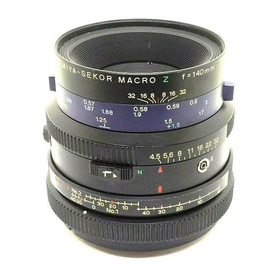 MAMIYA SEKOR MACRO Z 140 MM F/4.5 INSTRUCTIONS MANUAL Pdf Download