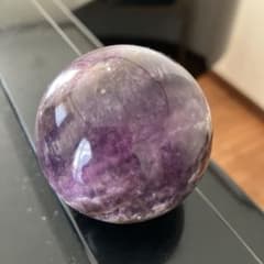 美！オーラライト23とフローライト共生 スフィア 天然石置物 E256