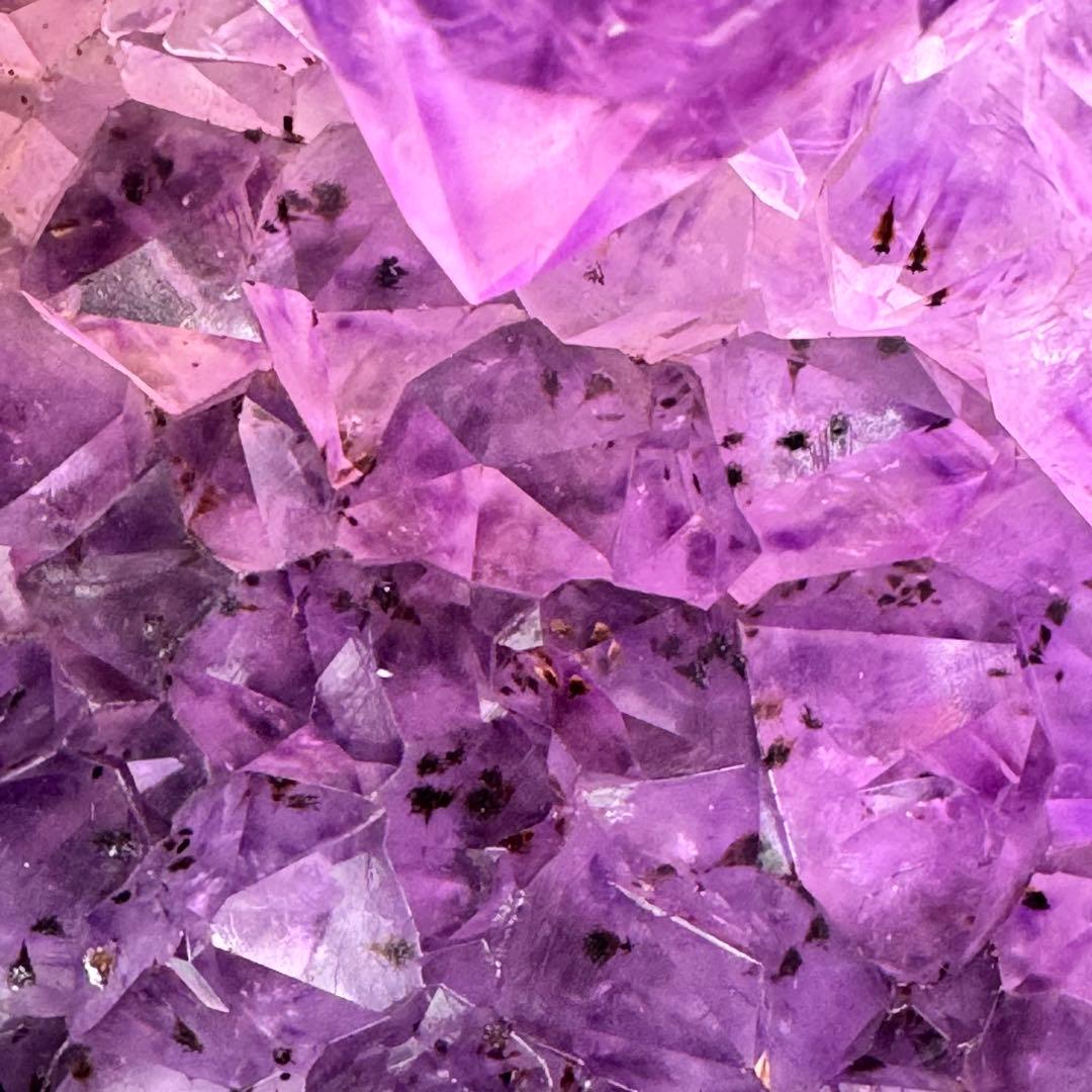 G-139ピンク紫色特大ハート型アメジストクラスター ドーム 原石 3.56kg