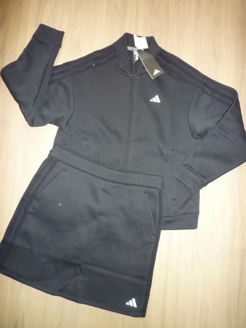 【新品L】adidas アディダスゴルフ　セットアップ 50％OFF】アディダス ゴルフ 秋冬モデル レディース スリーストライプ