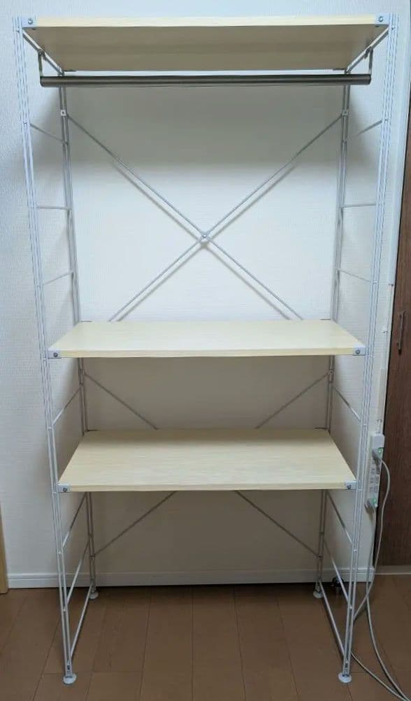 【送料込・完成品】無印スチールユニットシェルフ　ワードローブセット★限定値下げ中 ユニットシェルフ・ワードローブバー | 無印良品