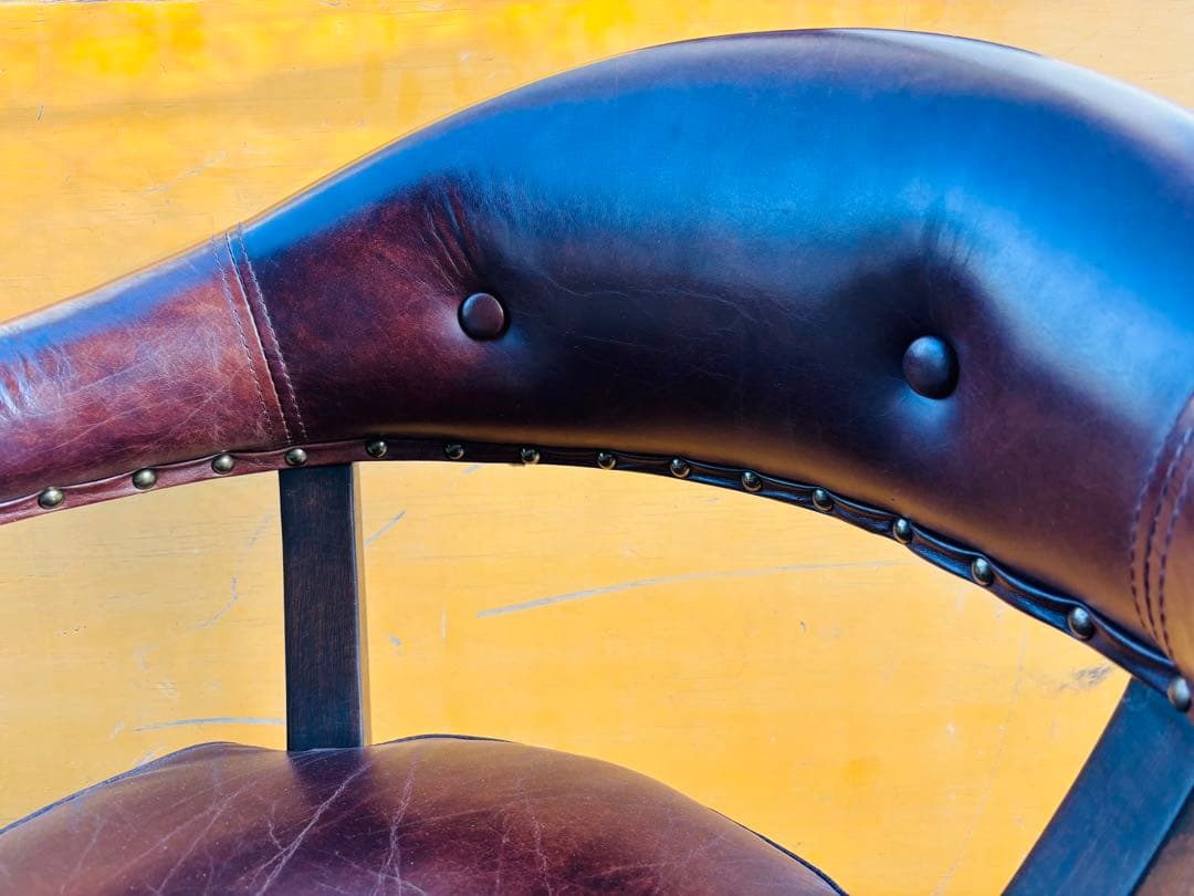 J55☆HALO☆ハロ ナポレオン ダイニングチェア 本革 英国アンティーク