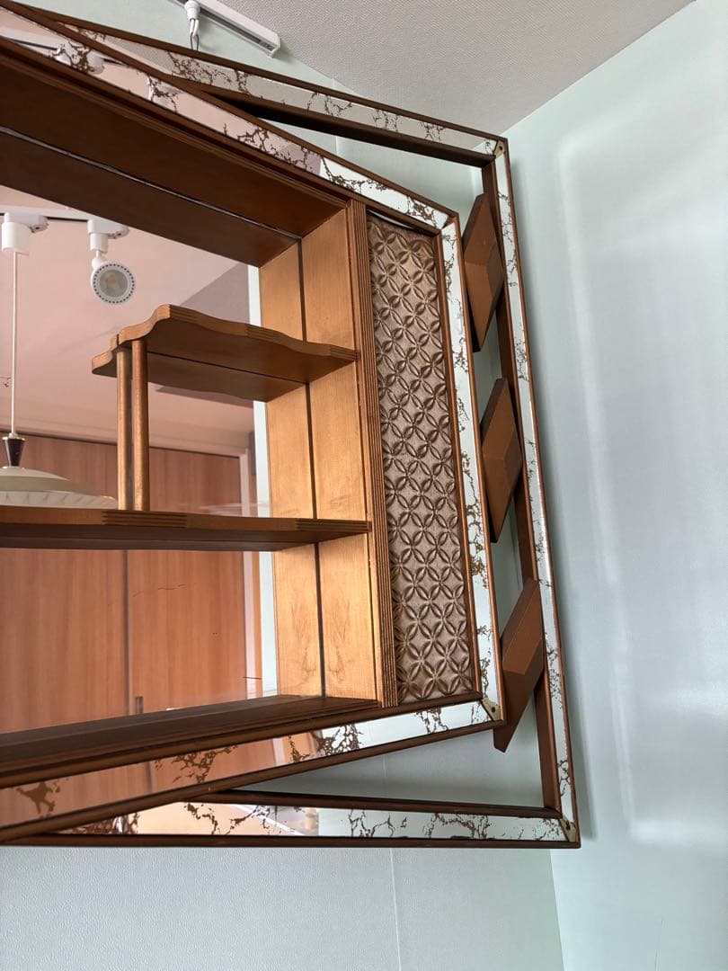 シャドーボックス ミッドセンチュリー ミラー ヴィンテージ サン