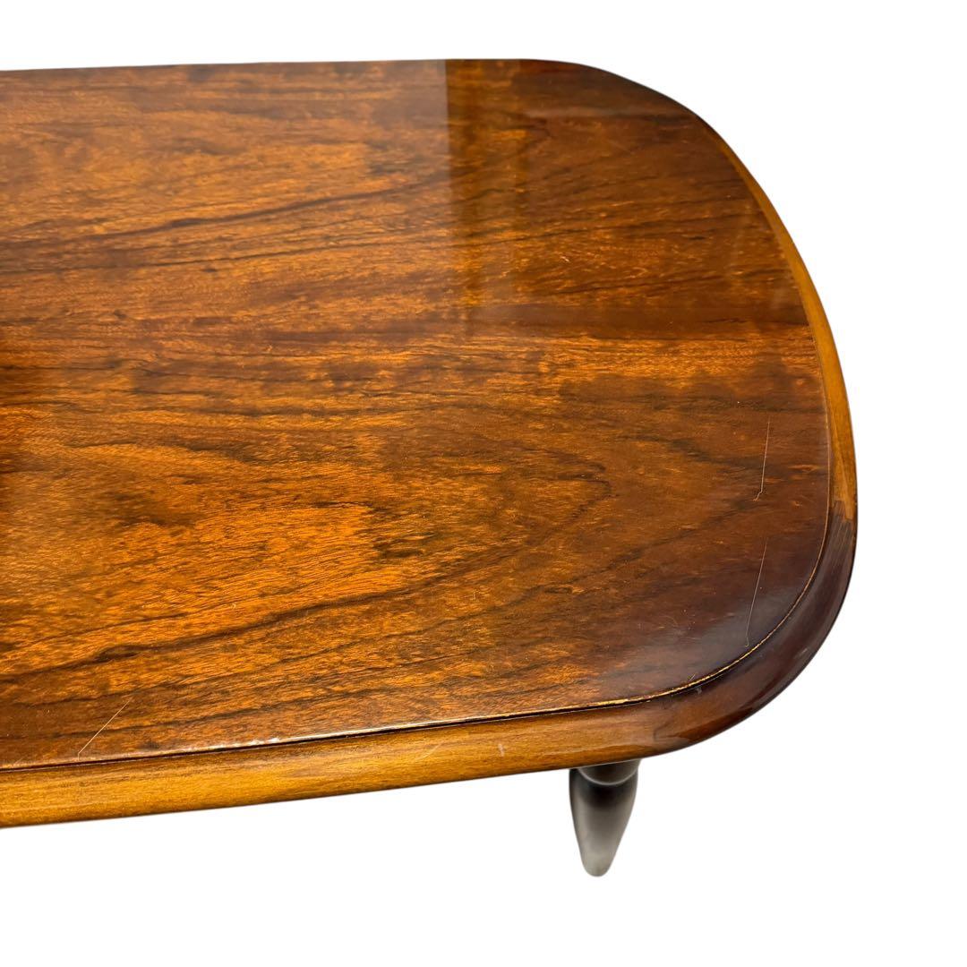 レアデザイン カリモク オーバル コーヒーテーブル 棚付き