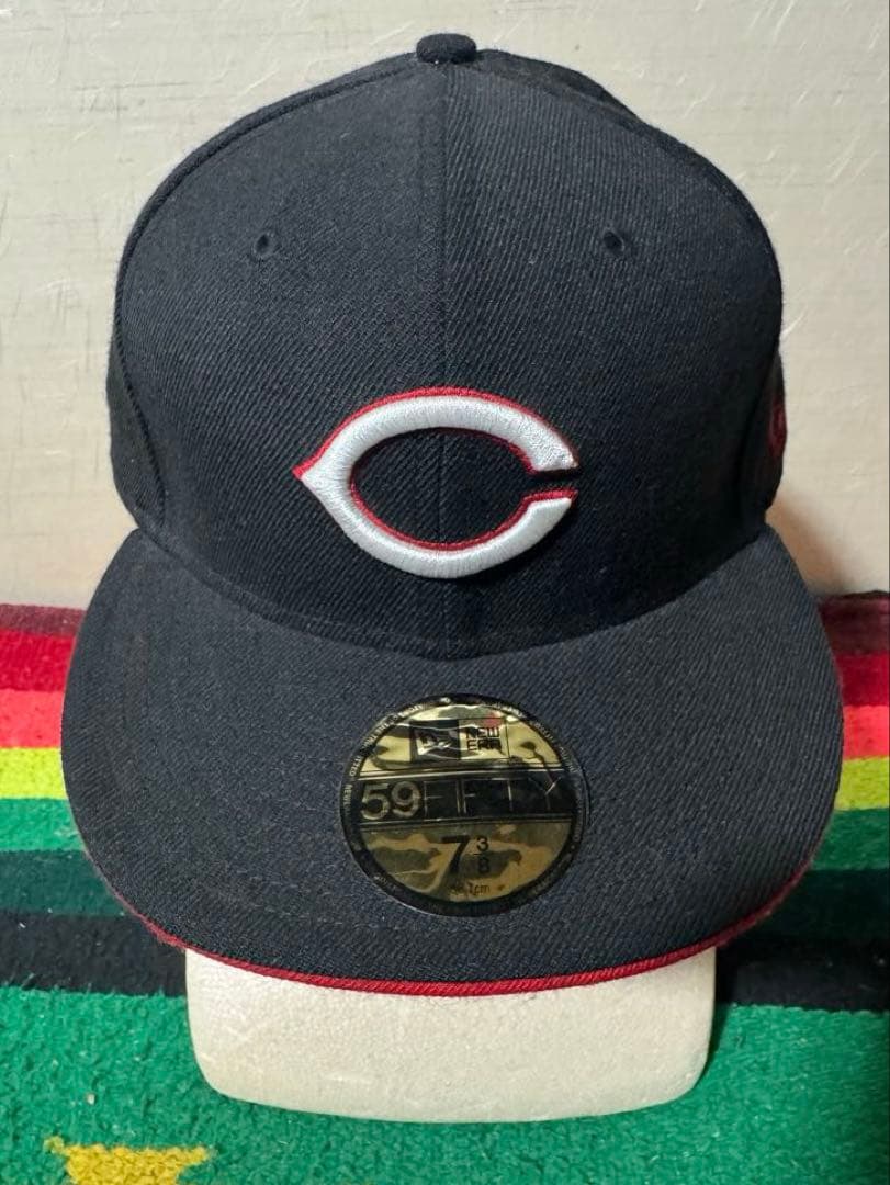 美品 レアカラー NEW ERA 広島カープ キャップ ブラック 58.7cm