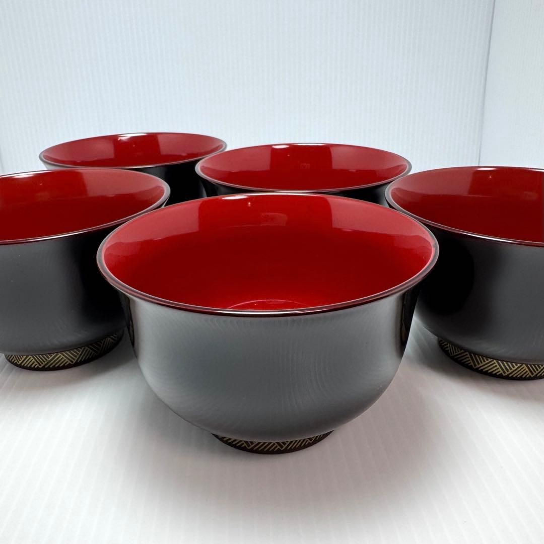 新品 輪島塗 汁椀 お椀 5客セット 漆 漆器 伝統工芸 吸物椀 輪島漆器
