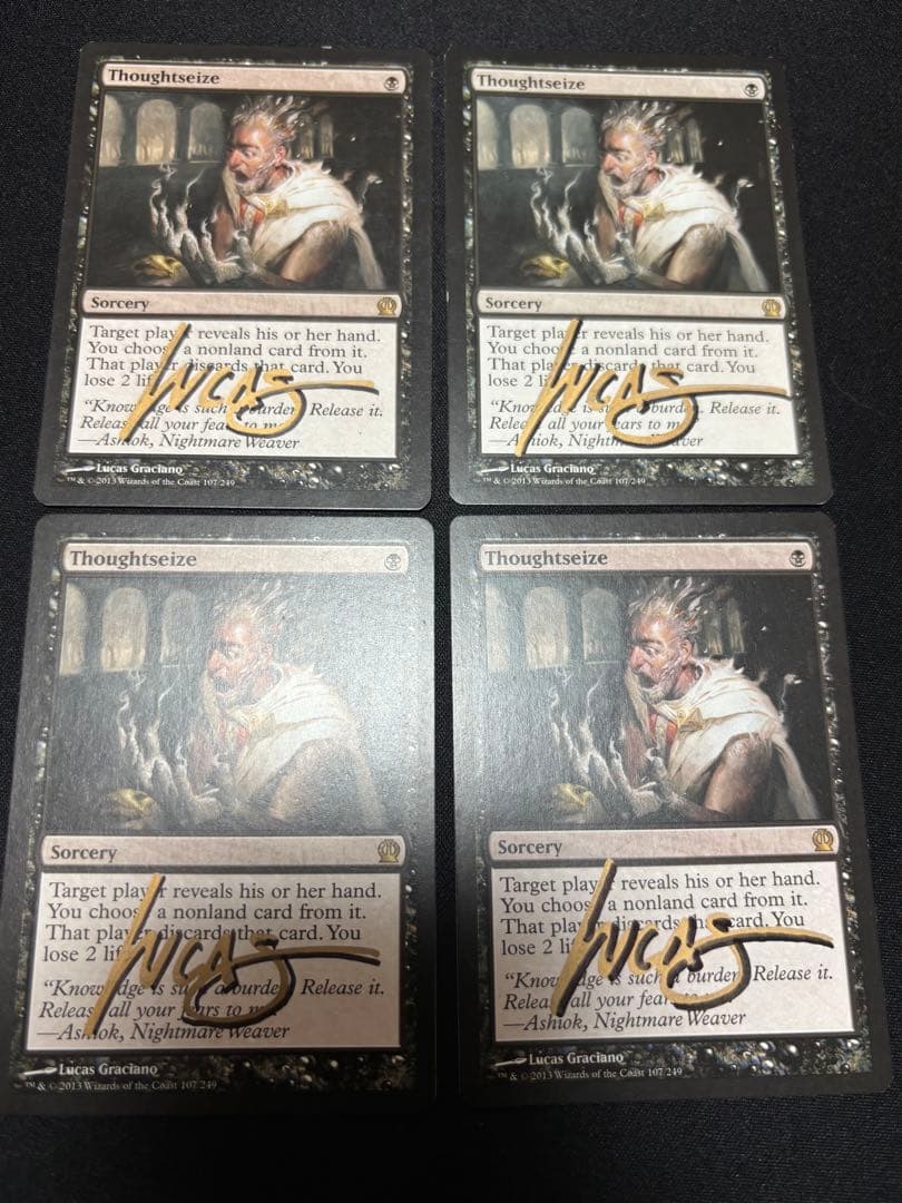 思考囲い 英語版 サインド 4枚 エッチングFOIL)(1117)思考囲い/Thoughtseize《英語》【SLD】