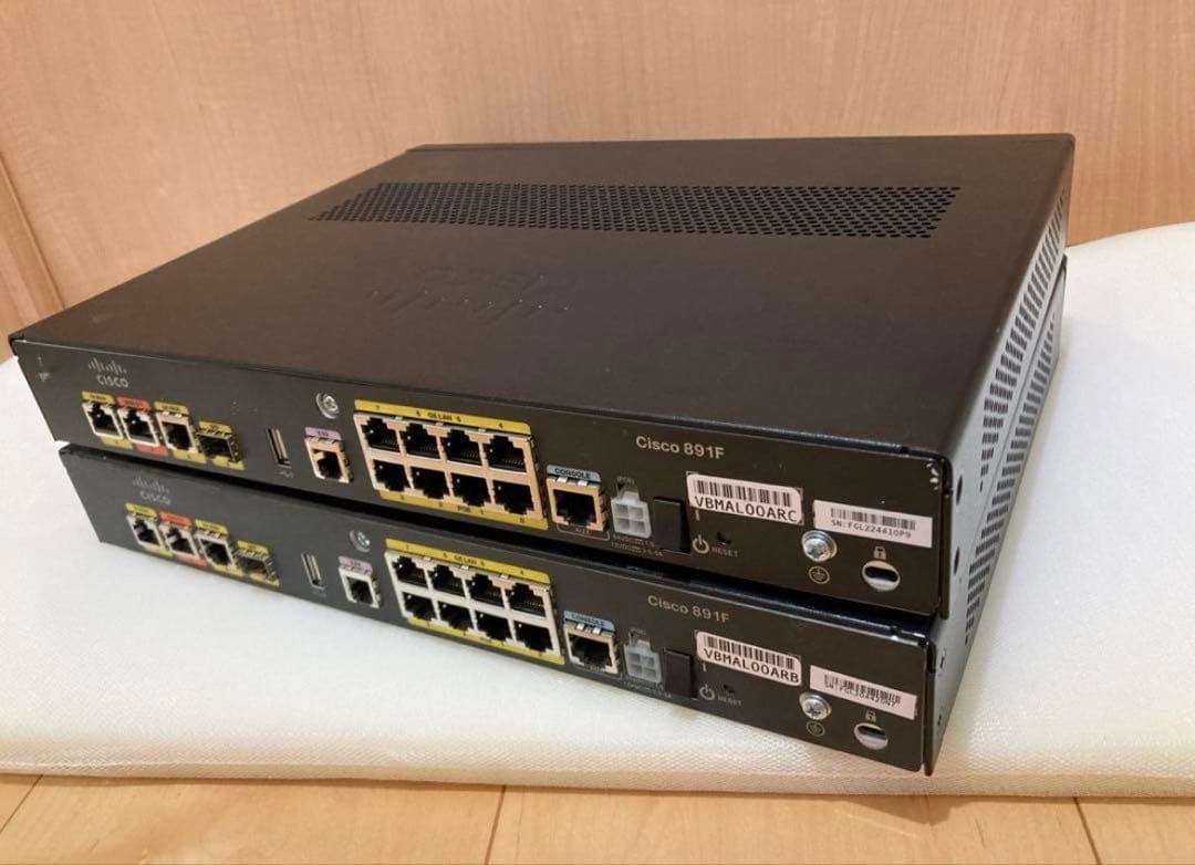 （CCNA、CCNP）2台セットCisco891FJ CCNA、CCNP】静音セット 2台セットCisco 891FJ、2960 - メルカリ