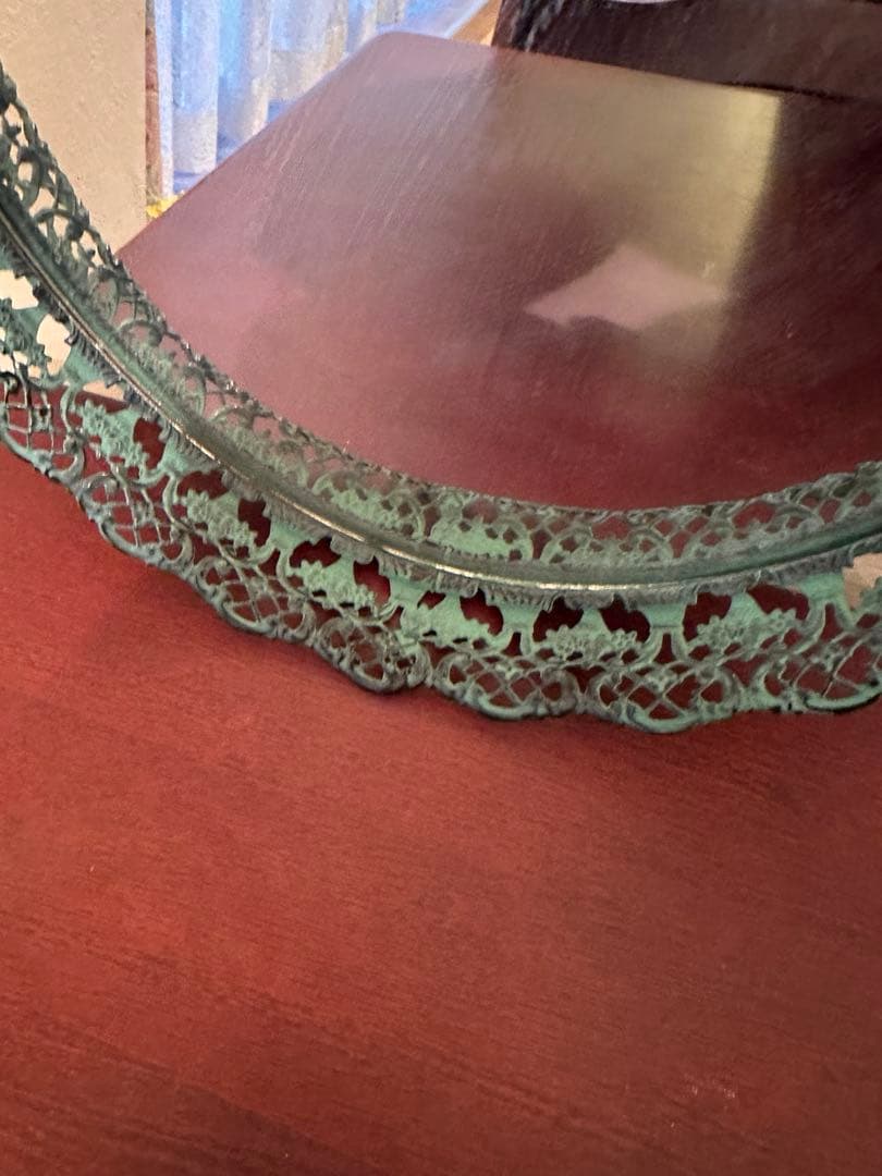 ヴィンテージ ミラー アンティーク 楕円 クラシック - メルカリ