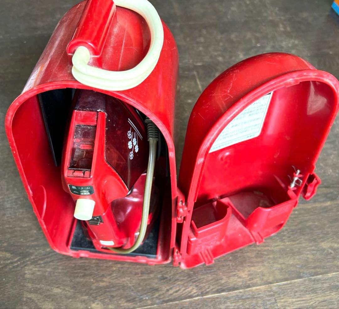 昭和レトロ家電】National NI-7600 スチームアイロン 赤とケース